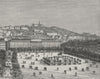 LYON. The Place Bellecour 1882 old antique vintage print picture