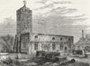 LONDON. Stoke Newington. Church, 1750 1880 old antique vintage print picture