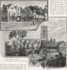 ACTON. High Street, Acton; The Church, from the Rectory 1888 old antique print