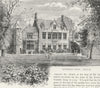 ACTON. Berrymead Priory 1888 old antique vintage print picture