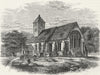 HANWORTH. Old Hanworth Church 1888 antique vintage print picture