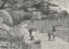 TWICKENHAM . The Gardens of Orleans House, 1882 1888 old antique print picture