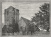 LALEHAM. Laleham Church. Surrey 1888 old antique vintage print picture