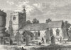 HARLINGTON. Harlington Church 1888 old antique vintage print picture