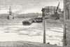 MILLWALL. Millwall, from the River 1888 old antique vintage print picture