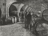 LONDON DOCKLANDS. Vaults at the Docks 1888 old antique vintage print picture