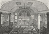 KEW. Kew Church-Interior 1888 old antique vintage print picture