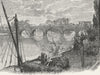 KEW. Kew Bridge 1888 old antique vintage print picture