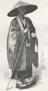 JAPAN. Japan. Mendicant Priest 1880 old antique vintage print picture