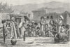 CAUCASUS. Mountaineers dancing Lesghinska 1880 old antique print picture