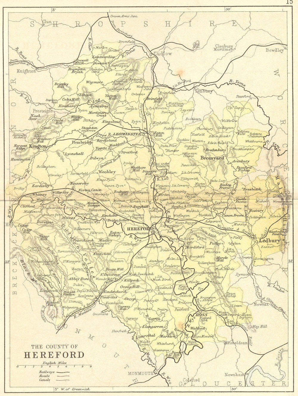 HEREFORD. Philip 1873 old antique vintage map plan chart