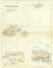 CHANNEL ISLES. Philip. Jersey Guernsey Alderney 1898 old antique map chart