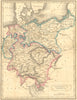 GERMANY. & Prussia. Hall 1822 old antique vintage map plan chart