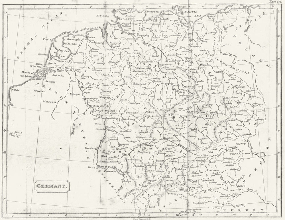 GERMANY. PINKERTON 1811 old antique vintage map plan chart