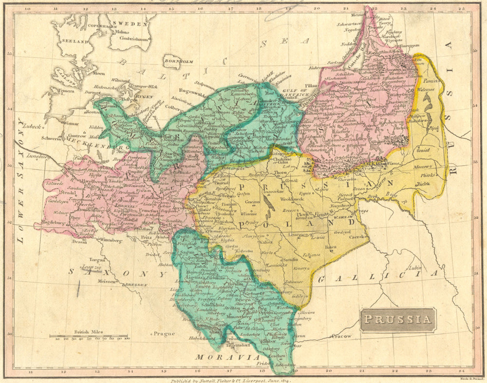 GERMANY. Prussia. Barclay 1830 old antique vintage map plan chart
