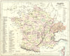 FRANCE. & Switzerland. PHILIPS Hughes 1892 old antique vintage map plan chart