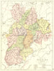 SCOTLAND. Peebles. Peeblesshire. Philip 1891 old antique map plan chart