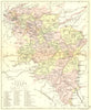 SCOTLAND. Lanark. Lanarkshire. Philip 1891 old antique vintage map plan chart