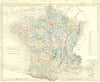 FRANCE. Butler Hall 1850 old antique vintage map plan chart