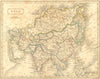 ASIA. Continent. Sidney Hall 1850 old antique vintage map plan chart