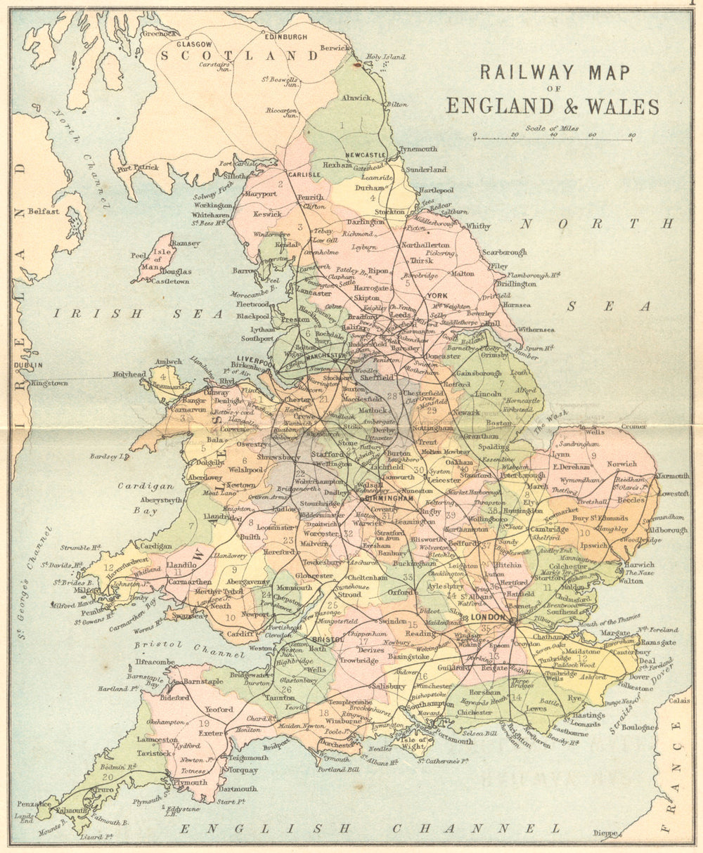 ENGLAND WALES. RAIL MAP. Philip 1873 old antique vintage plan chart