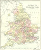 UK. Railway England Wales. England Wales. Philip 1890 old antique map chart