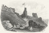 HASTINGS. Castle built, reign of William Norman & 1860 old antique print