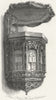 WORCS. Stone Pulpit, Worcester Cathedral 1807 old antique print picture