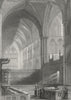 WORCS. Worcester, Cathedral, choir c1850 old antique vintage print picture