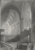 WORCS. Worcester, Cathedral, choir c1850 old antique vintage print picture