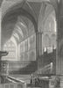 WORCS. Worcester, Cathedral, choir c1850 old antique vintage print picture