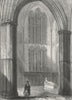 WORCS. Worcester, Cathedral, choir c1850 old antique vintage print picture