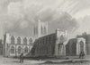 CHESHIRE. Chester Cathedral, SE view 1850 old antique vintage print picture