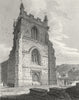 BANGOR. Tower, Cathedral. Wales Caernarfonshire.  1814 old antique print