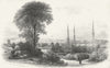 WARCS. Coventry. Harwood c1855 old antique vintage print picture