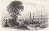 WARCS. Coventry. Harwood c1855 old antique vintage print picture