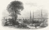 WARCS. Coventry. Harwood c1855 old antique vintage print picture