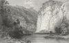 DERBYS. Chee Tor, Derbyshire. Allom River Cliffs 1836 old antique print