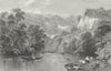 DERBYS. Matlock, Derbyshire. Allom Rowing Boats 1836 old antique print picture