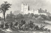 DERBYS. Bolsover Castle, Derbyshire. DUGDALE c1840 old antique print picture