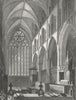 YORKS. Ripon Cathedral choir 1836 old antique vintage print picture