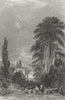 AMBLESIDE. Approach to , Westmorland. Hounds Horse 1832 old antique print