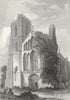WALES. Llandaff Cathedral 1836 old antique vintage print picture