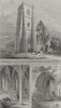 WALES. Landaff Cathedral. Chapter House. Bentley 1860 old antique print