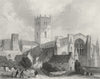WALES. St David's Cathedral NW view 1860 old antique vintage print picture