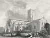 WALES. St David's Cathedral SW view 1836 old antique vintage print picture