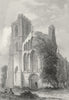 WALES. Llandaff Cathedral 1836 old antique vintage print picture