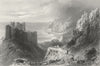 SWANSEA. Oystermouth(Bay). Finden Castle-Bartlett 1842 old antique print