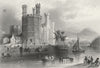 CAERNARFON. Eagle Tower, Castle. Finden-Bartlett 1842 old antique print