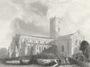 WALES. St David's Cathedral SW view 1836 old antique vintage print picture